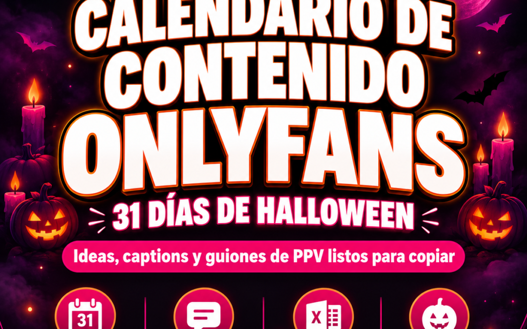 Calendario de contenido OnlyFans octubre 2026 Halloween Excel